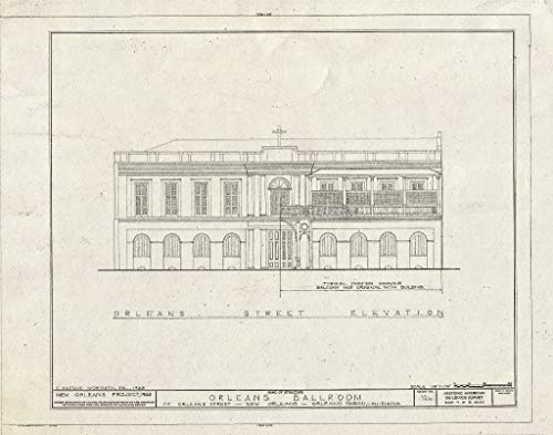 Historic Pictoric : Blueprint HABS LA,36-NEWOR,85- (Sheet 4 of 6) - Orleans Ball Room, 717 Orleans Street, New Orleans, Orleans Parish, LA 30in x 24in