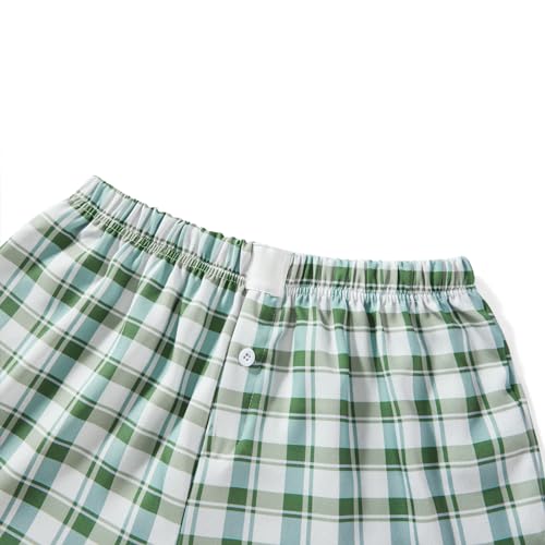 Image of Womens Boxer Shorts Gingham Y2k Pajama Cute Plaid Striped Print Lounge Sleep Shorts