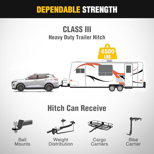 Image of Nilight Class 3 Trailer Hitch Compatible with 2018-2026 Chevrolet Chevy Equinox (Excl.Diesel) 2018-2026 GMC Terrain (Excl.Diesel) 2 Inch Hitch Receiver fit Ball Mount Cargo Carrier Bike Rack Tow Hook