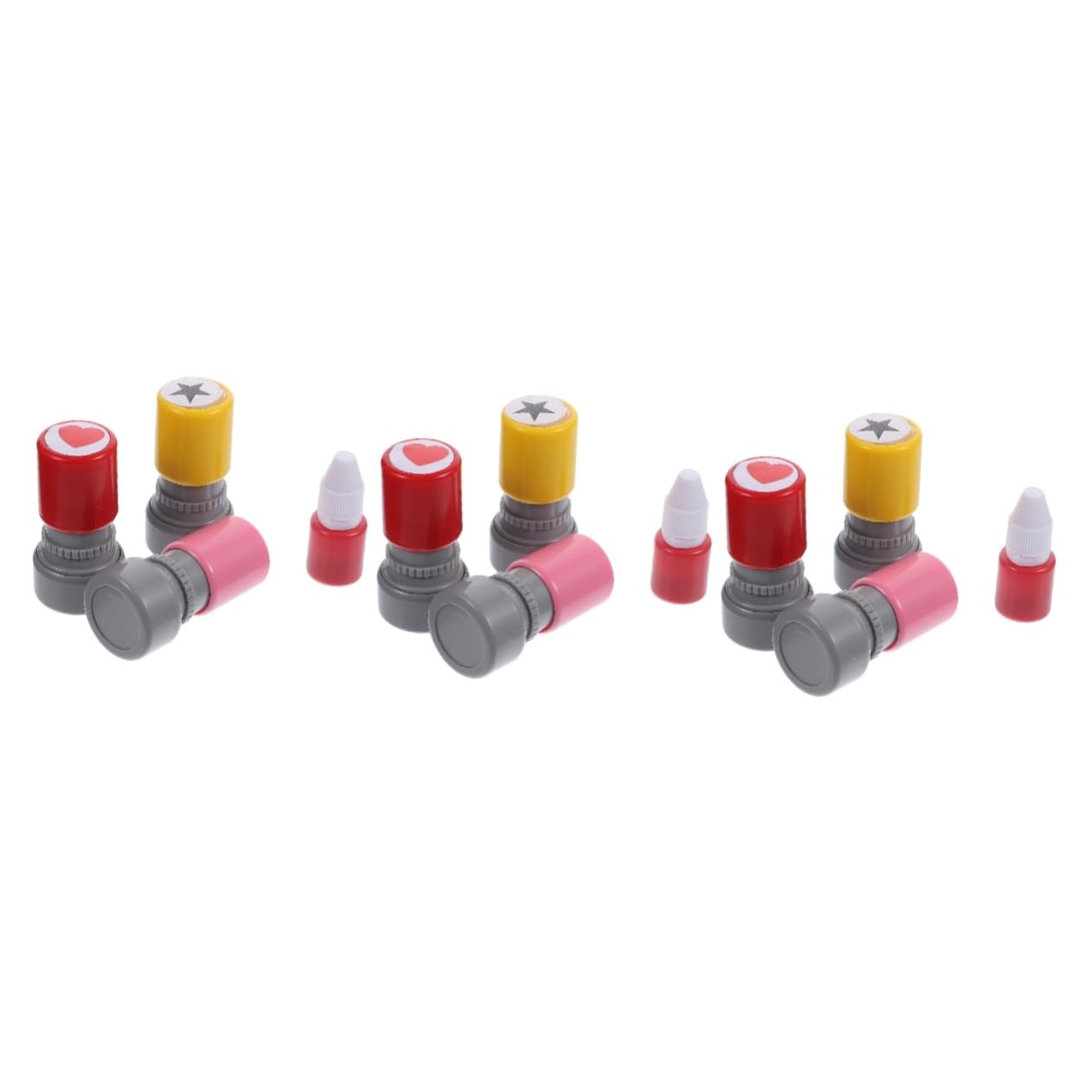 Lurrose Set Di 3 Timbri A Inchiostro Per Ragazzi Ragazze E Insegnanti Timbro in Plastica Dal Design Adorabile Rilascio Automatico Dellolio Ottimo Per Il Divertimento Educativo 3 Pezzi*3