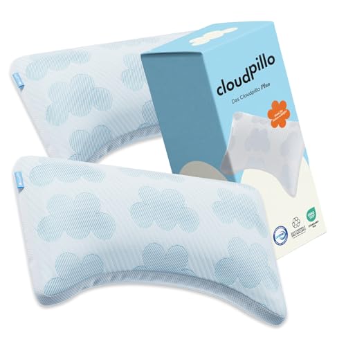 Cloudpillo Plus Pillow – 2er-Set Kopfkissen, 45×70 cm, Ergonomisches Premium-Kissen für Seitenschläfer, individuell anpassbar mit optimaler Stützfunktion, atmungsaktiv und hypoallergen