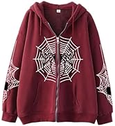 Amazon.com: Hesaco Spider Graphic Hoodies Y2k Zip Up Hoodie Men