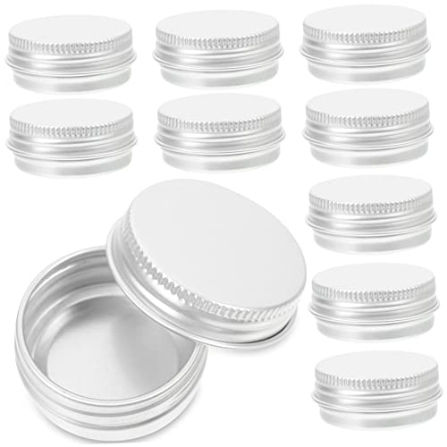 HOMOCONO 24pcs Aluminum Round Tins Screw Lid Multi-Purpose Containers for Candles Cosmetics Beads Storage Jars for Crafting and Organization