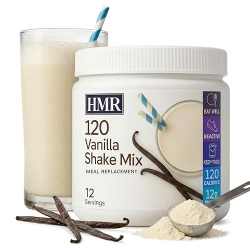 Image of HMR 120 Vanilla Meal Replacement Shake Powder, 12 Servings | Meal Replacement Shake - Smooth Vanilla Flavor - 120 Shake Powder - 12g Protein - 12 Servings