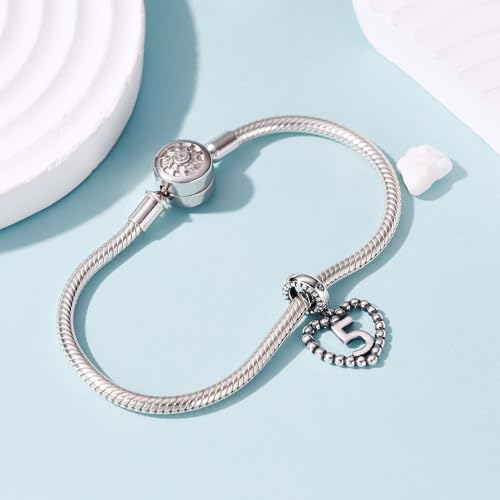 Image of 925 Sterling Silver Number Charm fits Pandora, Gift for Women