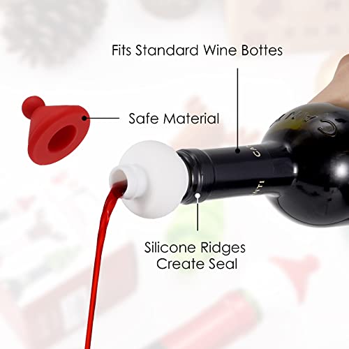 Vzaahu Wine Bottle Stoppers, 3-Pack Silicone Reusable Christmas Decor Wine Stoppers For 0.8"/2 Cm Mouth Wine Bottle, Wine Outlet Cap, Bottle Cover, Beverage Bottle Stoppers #TOP2