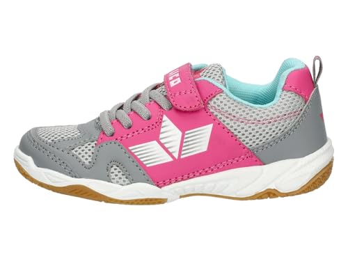 Lico Unisex Kinder Sport Vs Hallenturnschuhe, Grau Pink, 28 EU – Ansicht 2