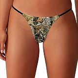 Camouflage Camo Hunting Forest Women's G-String Thongs Seamless Sexy Panties Low Rise Underwear M