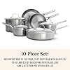 Calphalon Brushed 3-Ply Stainless Steel Cookware Set w/Turbo Heat Tech 10 Piece Includes Frying Pans, Pots and Pans Set, Induction, Oven Safe 450F, Brushed Stainless Silver #4