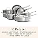 Calphalon Brushed 3-Ply Stainless Steel Cookware Set w/Turbo Heat Tech 10 Piece Includes Frying Pans, Pots and Pans Set, Induction, Oven Safe 450F, Brushed Stainless Silver