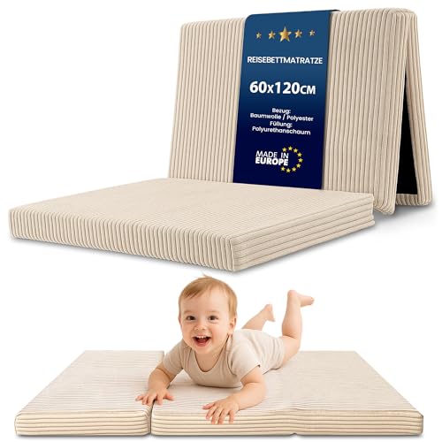 Klappmatratze Kinder Faltmatratze 60x120 cm - Faltbare Matratze Gästematratze Bodenmatratze Kinderzimmer klappbare Schlafmatratze Foldable Mattress...
