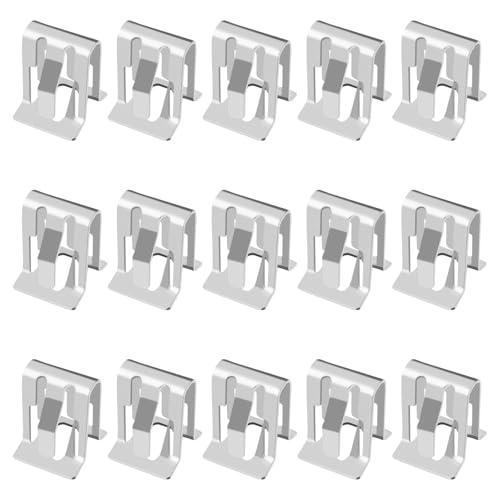 QKYS 15PCS Car Metal Retainer Clip, Replaces OEM#11588650/11519745/15748479, Car Metal Retainer Clips Universal Interior Trim Panel Fasteners, Fit GM Buick Chevy GMC & Most Sedans/SUVs/Trucks