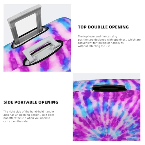Tie Dye Purple Suitcase Cover Elastic Travel Suitcase Protector Covers Trolley Case Sleeve With Buckle Strap Belt Luggage Cover, Medium4