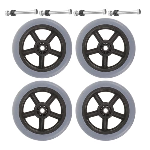Roues de rechange pour fauteuil roulant Healvian avec pneus pleins et essieu lot de 4