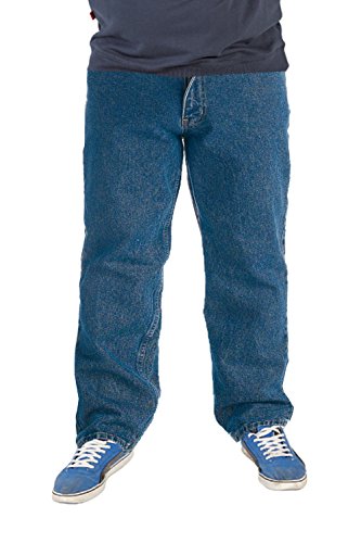 Duke Rockford - Pantalones vaqueros para hombre, talla grande, ajuste elástico, lavado a la piedra Stonewash 58W x 30L corto