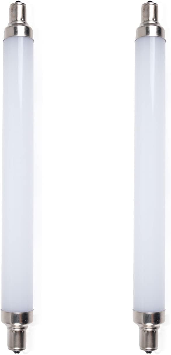 Luxvista 6W S15s LED Light Bulbs 284mm, LED S15 Strip Tube Bathroom Shaver Light Bulb 284mm Warm White 2700K, 60W S15s Halogen Replacement, T25 Tubular Light Bulb for Cabinets (Non-dimmable, 2-Pack)