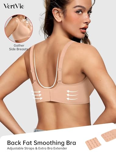 Image of Vertvie Jelly Wireless Bras for Women Push Up Plunge Seamless T-Shirt Bras No Underwire Supportive Full Coverage Bralettes