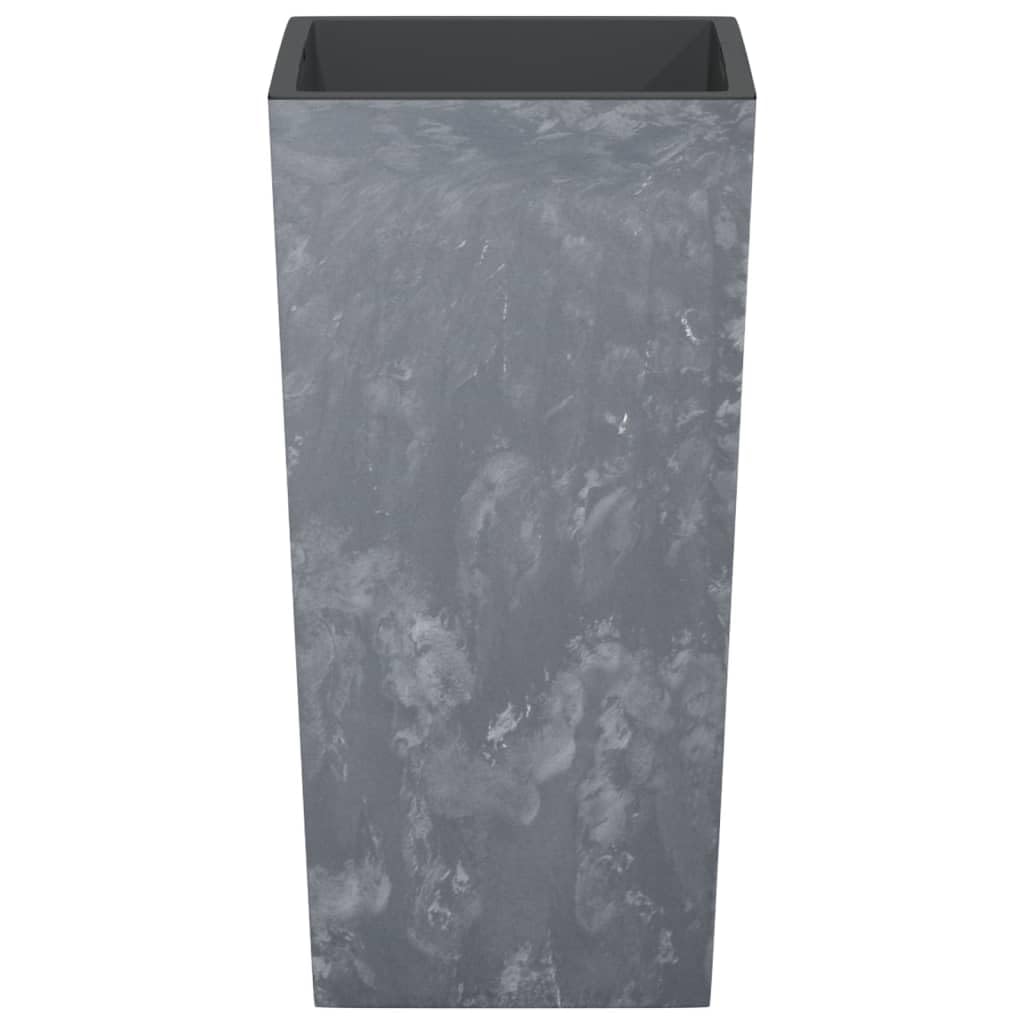 Szara donica na rośliny z wyjmowaną wkładką z PP o wyglądzie betonu, 32,5 x 32,5 x 61 cm, 49 l, donica na rośliny do ogrodu, na balkon, taras, do użytku wewnątrz i na zewnątrz, z otworem