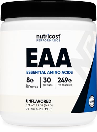 Nutricost EAA Powder 30 Servings (Unflavored) - Essential Amino Acids - Non-GMO, Gluten Free, Vegetarian Friendly