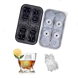 Kicihen 3D Dog Shape Silicone Ice Cube Tray,Food Grade Reusable Animal Shape Silicone Ice Mold for Whiskey,Cocktails, Cake Pop, Soap, Chocolate, Ice Cream, Candy Making for freezer (Bulldog-Black)
