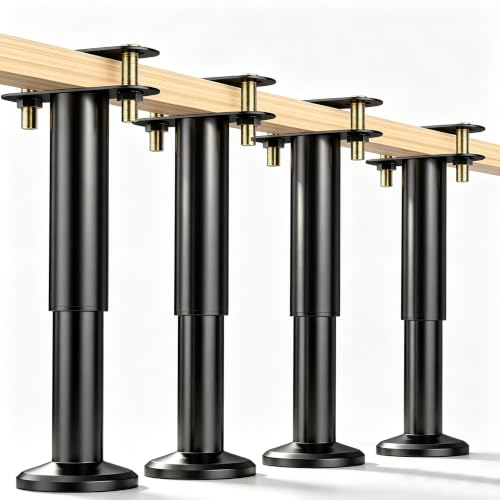 Laowu 4Pcs Adjustable Height Bed Support Legs, 7-12.6 Inch Bed...