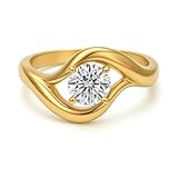 KnSam Anillos de pareja de oro amarillo Au375 de 9 quilates, solitario con diamante creado en laboratorio, moissanita, oro de 9 quilates, talla 57 (18.1)