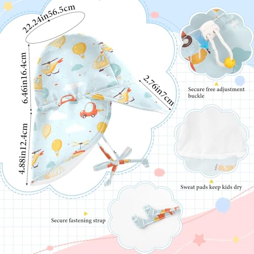 Blue Balloon Plane Unisex Baby Beach Hat Boy Beach Caps Baby Girls' UPF 50+ Wide Brim Traveling Camping4