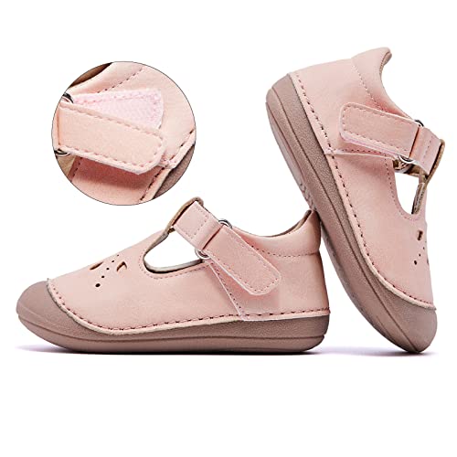 Morendl Baby Mary Jane Shoes Toddler Girl Dress Shoes Infant First Walking Shoes Soft Sole Loafers Flats Ballet Shoes Pink Size 3.5 (6-12Months) #TOP1