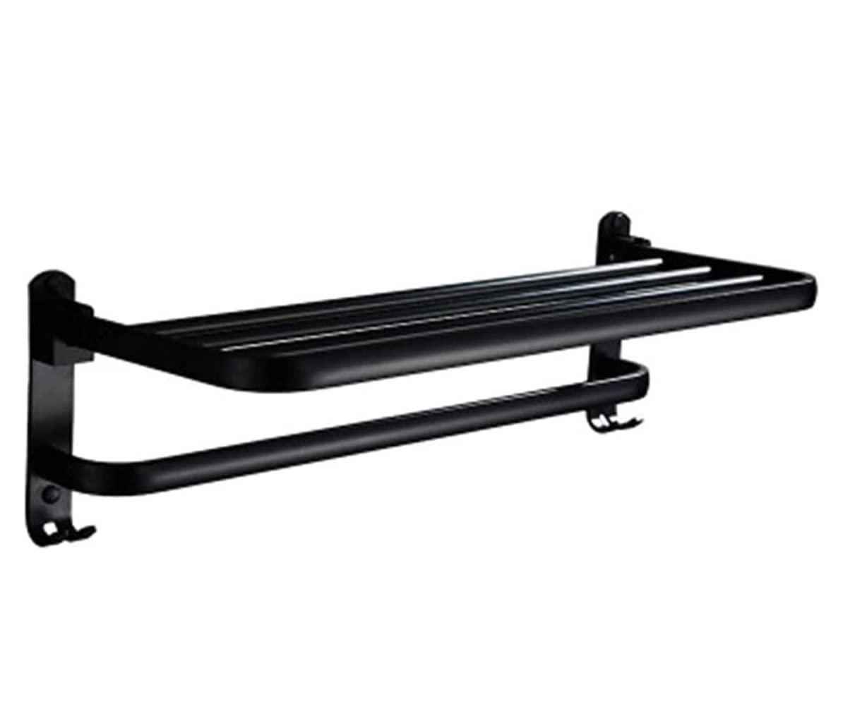towel rail， Foldable Space Aluminum Towel Rack - Wall-mounted Double-layer Holder for Bathroom & Kitchen