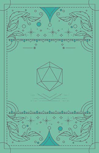 RPG Journal: SMALL SIZE: Mixed paper: Ruled, graph, hex: For role playing gamers: Notes, tracking, mapping, terrain plans: Vintage mint dice deco art