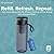 Philips Water GoZero Fitness Filters, Replacement Filter Cartridge, Activated Carbon Fiber Filter, for GoZero Active Bottle, (3 Counts), AWP287/37
