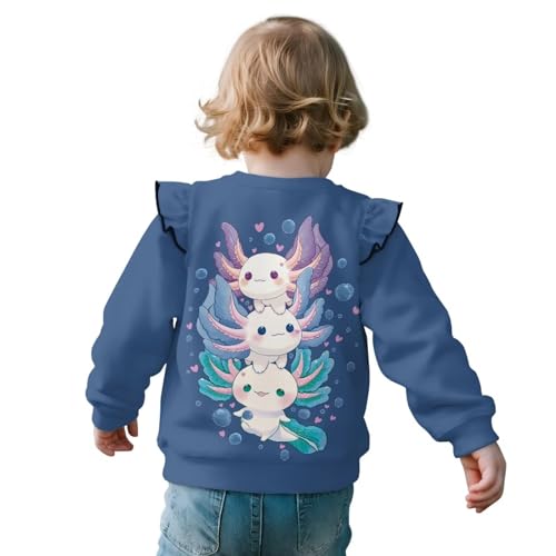 Dolyues Toddler Girl Long Sleeve Shirt Baby Girls Crewneck Sweatshirt Soft Ruffle Pullover Clothes Size 1T-8Y2