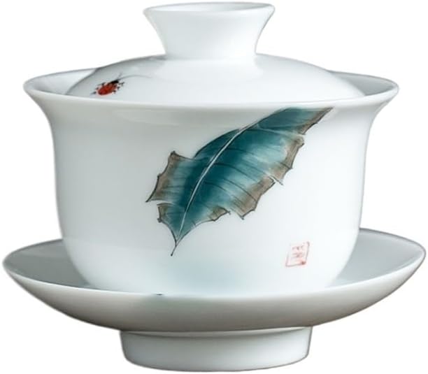 Azure Porcelain Tea Tureen Ru Kiln Sancai Cover Bowl Household Maker Cup(Blue)