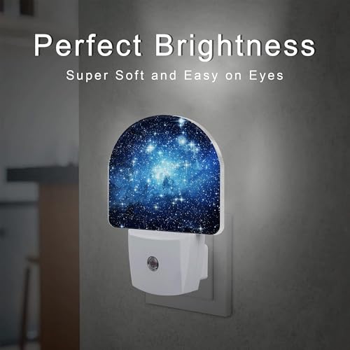 Image of Galaxy Space with Stars Night Light, Deep Universe Nebula Dusk to Dawn Night Light Plug in,0.5w Energy Saving Sleep Friendly NightLight for Kids Boys Girls Home Decor