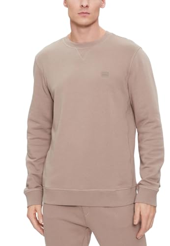 BOSS Mens Westart Cotton-terry relaxed-fit sweatshirt with logo patch