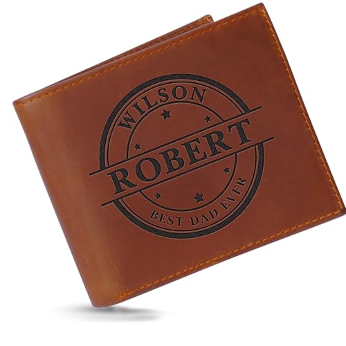 Customizable Leather Wallet for Dad Son Husband Boyfriend Grandpa, Personalized Fathers Day Christmas Valentines Day Birthday Anniversary Wedding Gifts, Custom Wallets for Men Groomsmen2