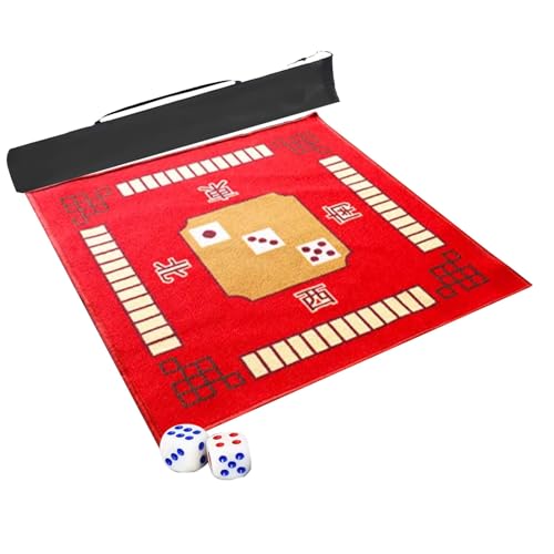 Tapete de Mesa Mahjong Antideslizante Rojo 30.7x30.7 in