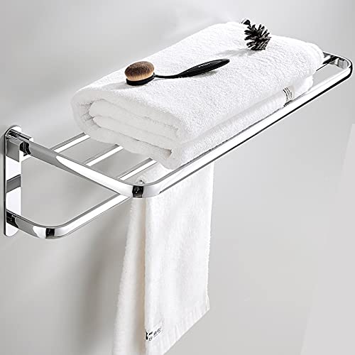 Porte-serviettes en acier inoxydable mural perforé double pliant Safehappy