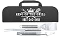 TEDDROP Fathers Day Dad Gifts, Gifts for Dad from Daughter, Best Dad Ever Gifts from Son - Fathers Day Cool Grilling BBQ Gift for Dad from Kids - Dad Stainless Steel Metal Tool Heavy Duty Set 3