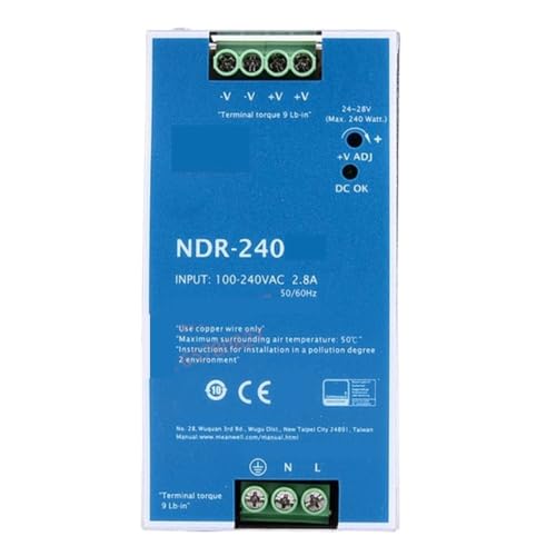 Alimentation à découpage Rail DIN 24V transformateur industriel NDR-240-24