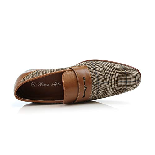 Image of Ferro Aldo Men's Classic Penny Loafers & Slip-On Dress Shoes | Woven, Floral, and Plaid Styles |