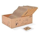 Picture of 5 in 1 Cat Scratcher Cardboard,XL-Large Cat Scratch Pad,Cat Scratching Boards with Box for Medium to Large Cat Indoor Use Protecting Furniture Wall and Sofa