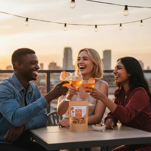 Image of Bab Louie & Co. Garnishes, Gluten free, Vegan, Fruit slices for drinks, Perfect Detox, Infused water, Cocktail & Snacks, Mixed dried fruits 100% natural (Orange, Pack of 5)