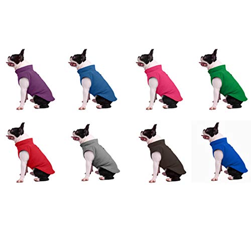 Hundepullover / Hunde-Sweatshirt, weiche Fleece-Weste, Kaltwetterjacke mit Ring für die Leine für kleine und mittelgroße Hunde (Größe L, Blau)