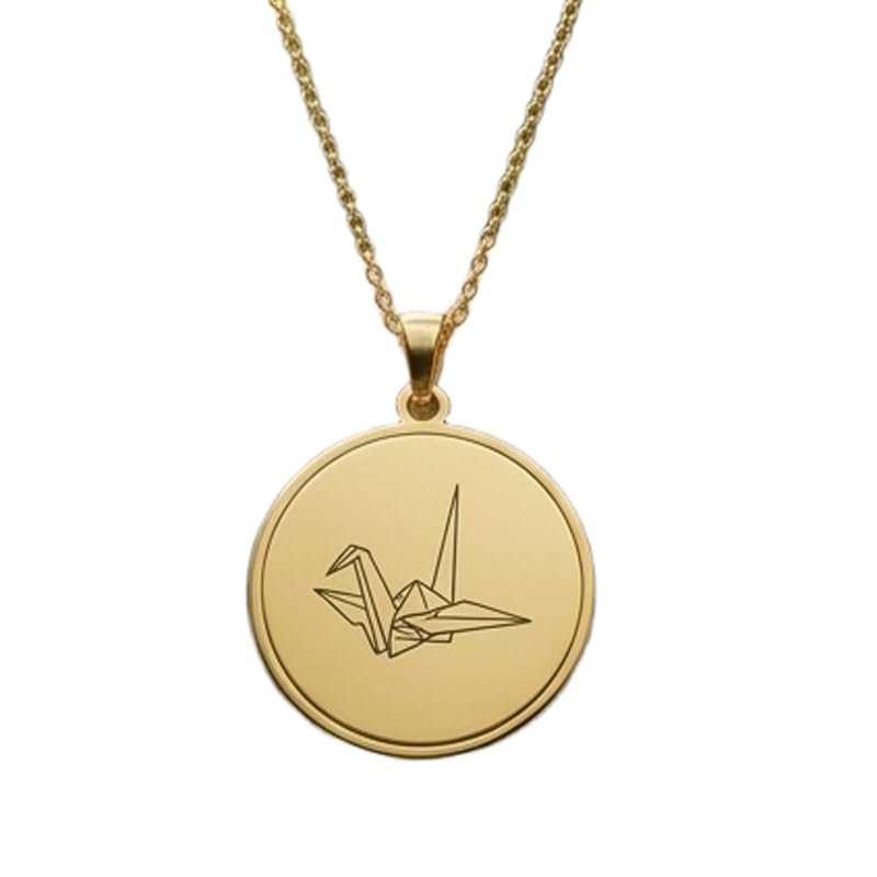 Pendentif grue origami en argent plaqué or pour sublimer vos tenues quotidiennes