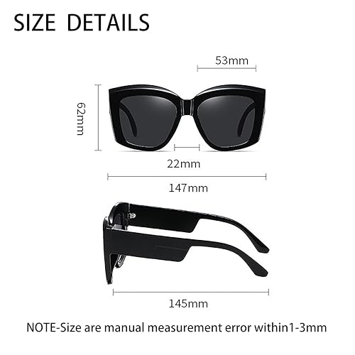 Fashion Oversized Cat Eye Sunglasses Multicolor Frame2