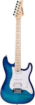 Professional Performance Rock Roll Rock Beginners Practice Electronic Guitar Set Roll Blues Heavy Metal Popular Music Electric Guitar with Big Bag Guitar Polishing Cloth Picks Orange Blue