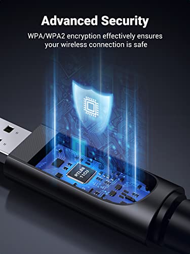 UGREEN Adaptador Wifi Ac650 USB Para Pc Desktop 6Dbi Antena 2.4Ghz 5Ghz Dual Band Adaptador Wireless