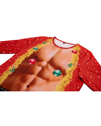 Couple Ugly Christmas Pajamas Set Long Sleeve Pjs for Women Men Sleepwear Jammies Party4