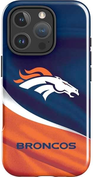 Skinit Impact Phone Case Compatible with iPhone 16 Pro - Officially Licensed NFL Denver Broncos Black & White Design
